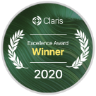 Claris Excellence Award 2020 受賞バッジ