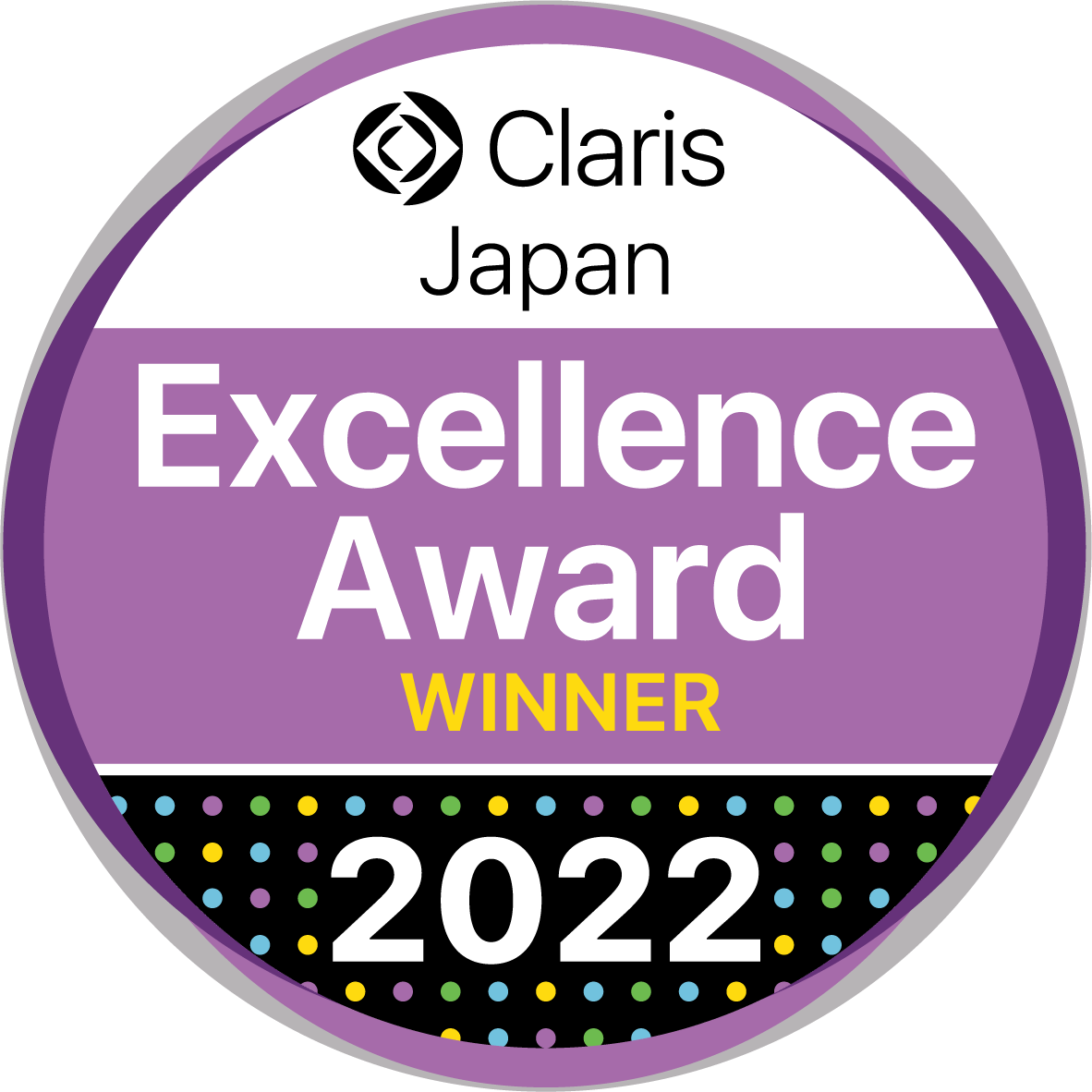 Claris Japan Excellence Award 2022 受賞バッジ